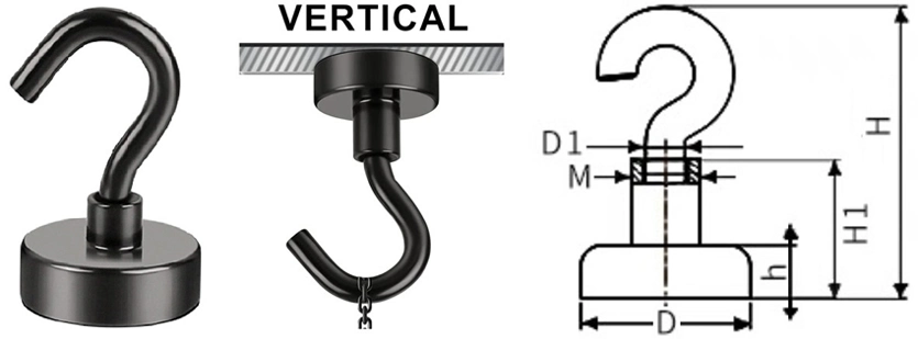 Heavy Duty NdFeB Strong Magnetic Hook for Refrigerator